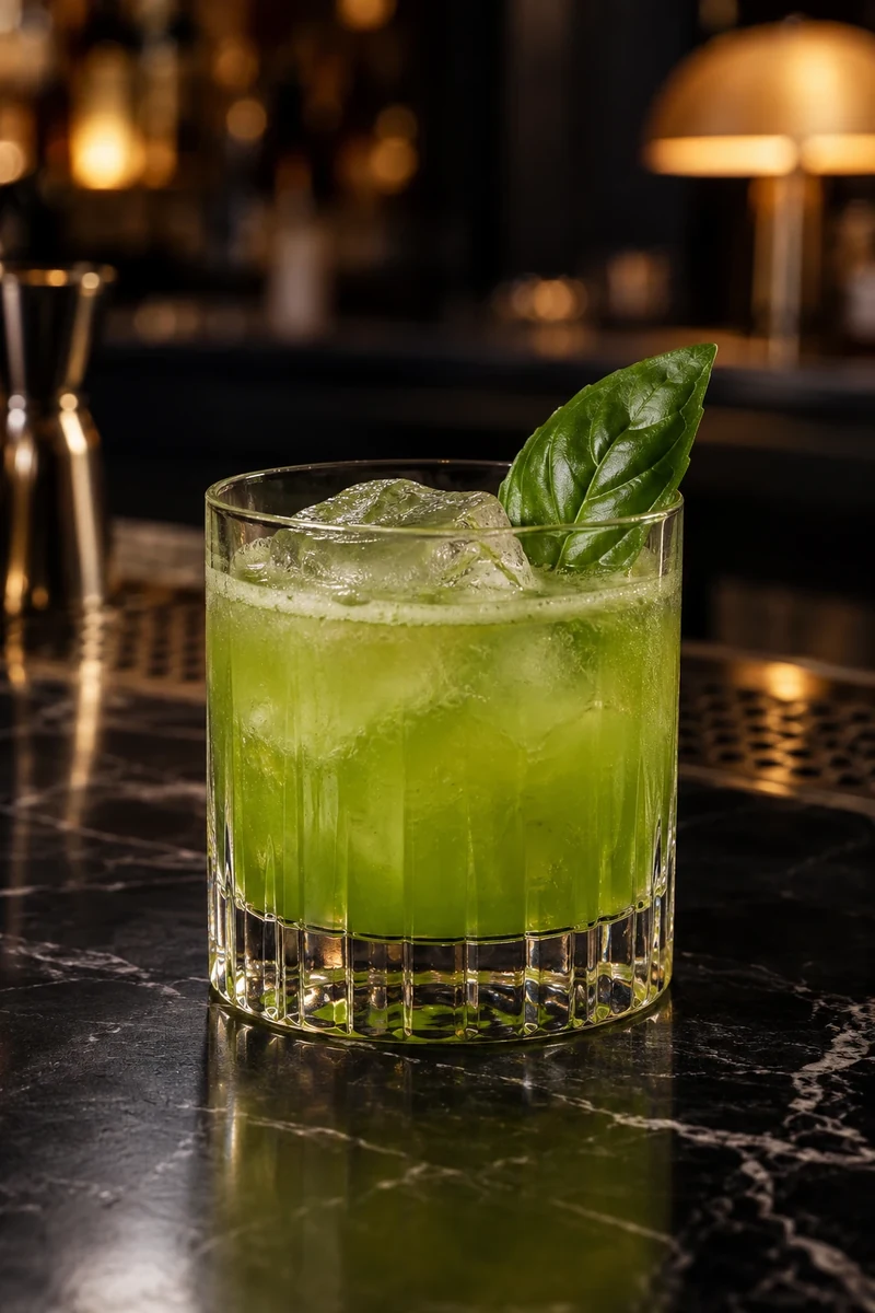 Cocktail Gin Basil Smash
